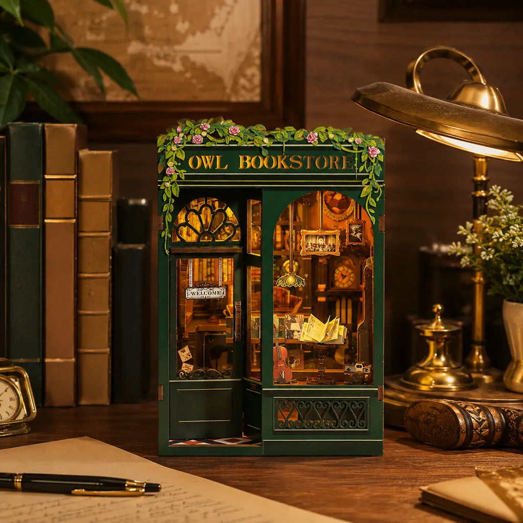 Book Nook - Kit DIY - The Owl Bookstore Cutebee